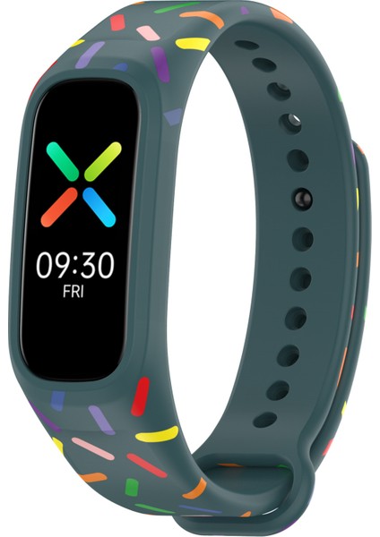 Oppo Band Entegre Silikon Kayış Izleme Kasası Renkli Benekli Bilek Bandı (Yurt Dışından)