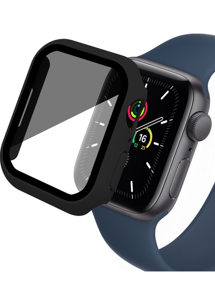 Apple Watch Serisi 6/5/4 / Se / Se (2022) 44MM Sert Pc Mat Saat Kılıfı Kapak Anti-Spy Temperli Cam Film (Yurt Dışından)
