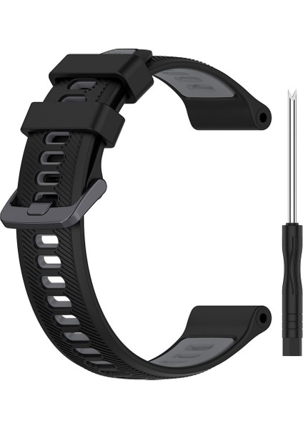 Garmin Forerunner 965 /955 /945 / 935/745 Silikon Silicone Watch Band Twill Doku Çift Renkli Bilek Kayışı (Yurt Dışından)