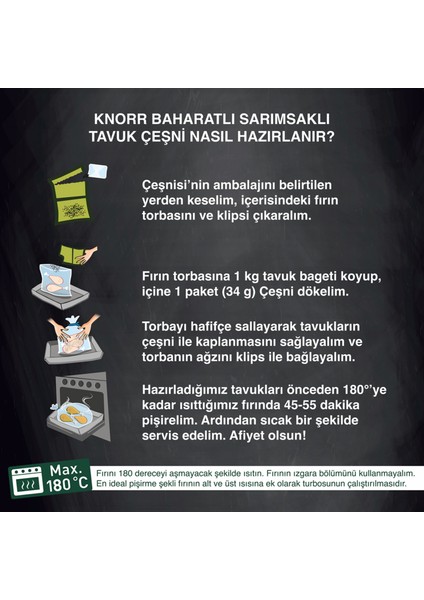 Fırında Tavuk Çeşnisi Baharat&sarımsak 34 G