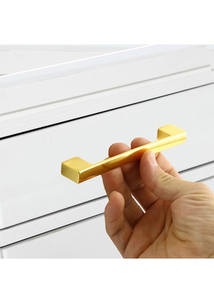 Mobilya Banyo Mutfak Dolabı Çekmece Dolap Kapak Kulpu Kulbu Altın Gold 128 mm Metal Kulp