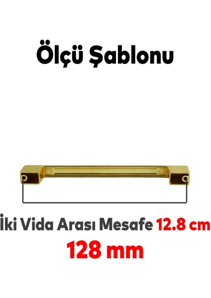 Mobilya Banyo Mutfak Dolabı Çekmece Dolap Kapak Kulpu Kulbu Altın Gold 128 mm Metal Kulp