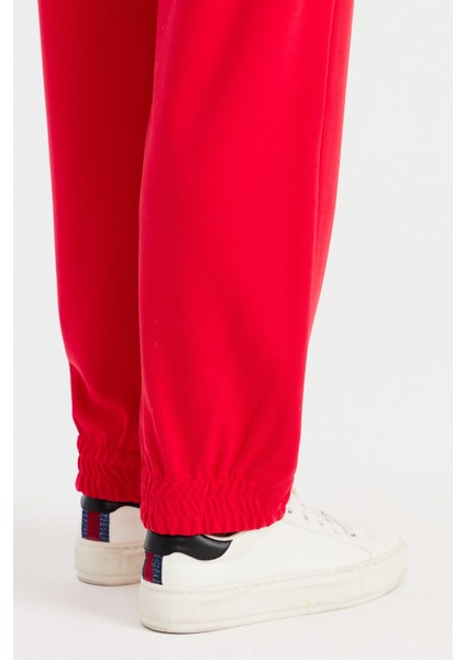 Kadın Cepli Eşofman Pantolon Kırmızı