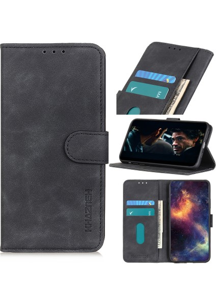 Iphone 12 Pro/12 Için Retro Deri Cüzdan Cep Telefonu Kabuğu - Siyah (Yurt Dışından)