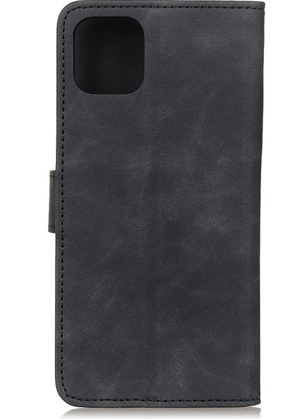 Iphone 12 Pro/12 Için Retro Deri Cüzdan Cep Telefonu Kabuğu - Siyah (Yurt Dışından)