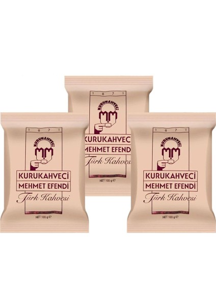 Mehmet Efendi Kurukahveci Mehmet Efendi Türk Kahvesi 100 gr (3 x 100 Gr)