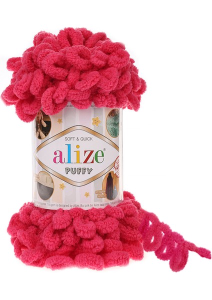 Alize Puffy El Örgü Iplikleri 500GR (5ADET) - 149 Fuşya