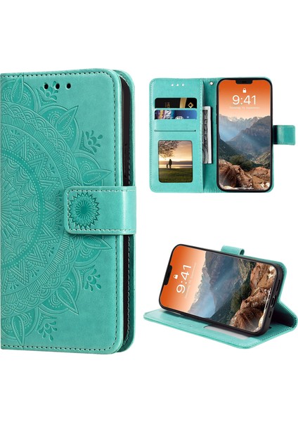 Baskılı Mandala Çiçek Cüzdan Deri Deri Flip Kapak, iPhone 12 Pro Max 6.7 Inç Için Kayışlı (Yurt Dışından) fiyatları