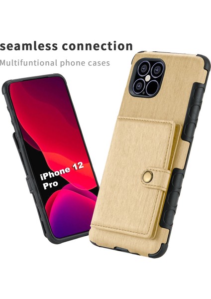 Shouhushen Pu Deri Kaplamalı Pc Tpu Iphone 12 Pro/iphone 12 Için Fırçalı Kapak - Altın (Yurt Dışından) fiyatları