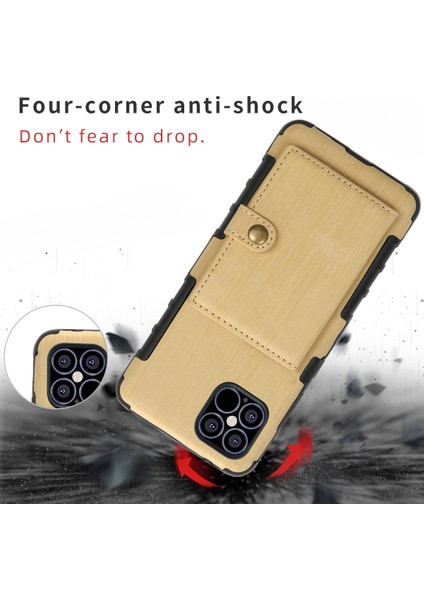 Shouhushen Pu Deri Kaplamalı Pc Tpu Iphone 12 Pro/iphone 12 Için Fırçalı Kapak - Altın (Yurt Dışından) fırsatları