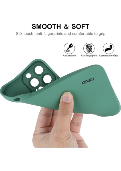 Iphone 12 Pro Yumuşak Sıvı Silikon Kılıf Kamera Koruma Koruma Koruma Anti-Clatch Cover-Black Için (Yurt Dışından)