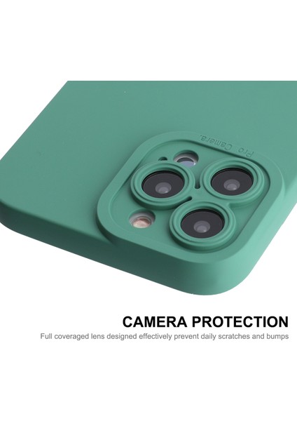 Iphone 12 Pro Yumuşak Sıvı Silikon Kılıf Kamera Koruma Koruma Koruma Anti-Clatch Cover-Black Için (Yurt Dışından)