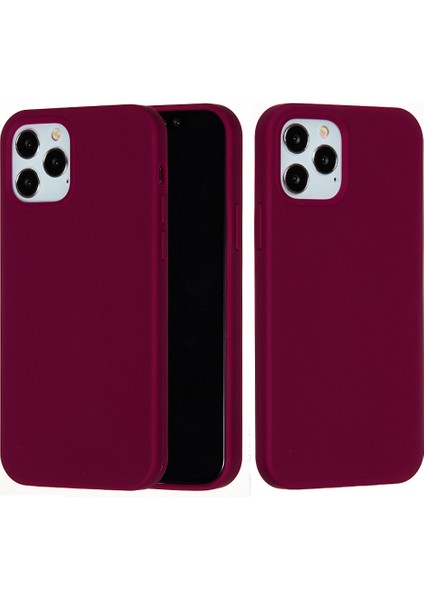 Iphone 12 Pro/12 Yumuşak Sıvı Silikon Geri Koruyucu Kapak Çizgiye Karşı Çizgi Anti-Fingerprint Anti-Fingerprint Telefon Örneği-Dark Mor (Yurt Dışından)