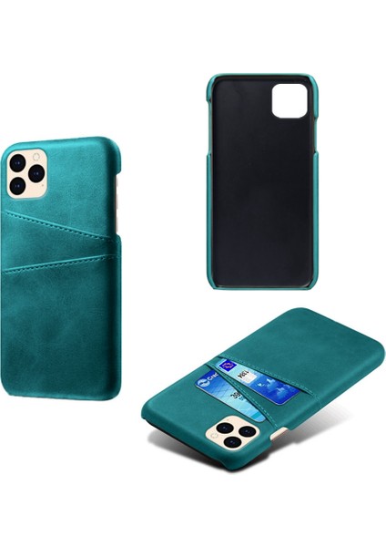 Iphone 12/12 Pro Telefon Kılıfı Pu Deri Kaplamalı Plastik Kılıf Çift Kart Yuvaları Tasarım Ultra Ince Koruyucu Kabuk Yeşil (Yurt Dışından) fiyatları