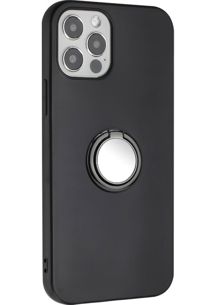 Iphone 12/12 Pro Telefon Kılıfı Cep Telefonu Kabuk Tutucu Kickstand Matte Tpu Kapak Destek Arabası Mıknatıs Montaj Black (Yurt Dışından)