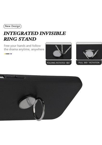 Iphone 12/12 Pro Telefon Kılıfı Cep Telefonu Kabuk Tutucu Kickstand Matte Tpu Kapak Destek Arabası Mıknatıs Montaj Black (Yurt Dışından)