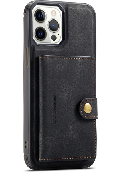 Iphone 12 Pro Max Için Söndürülebilir Manyetik Cüzdan Deri Skin Tpu Kılıfı - Siyah (Yurt Dışından) fırsatları