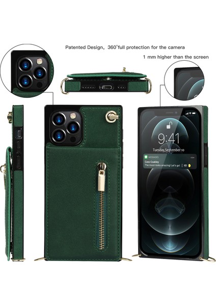 Iphone 12/12 Pro Telefon Kılıfı Şok Geçirmez Kickstand Tasarım Pu Deri Kaplamalı Tpu Hibrid Kılıflı Telefon Kabuğu Landard -Yeşil (Yurt Dışından) fiyatları