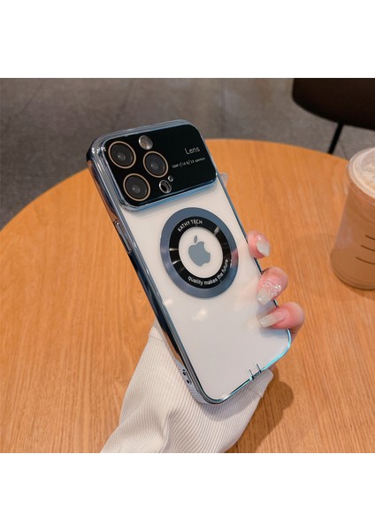Iphone 12 Pro-Çizelge Anti-Cratch Kapak Elektraplatma Tpu+Cam Telefon Kabuk Mavisi (Yurt Dışından)