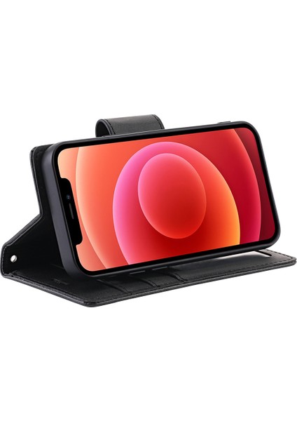 Iphone 12/12 Pro Telefon Kılıfı Çıkarılabilir Cüzdan Telefon Kılıfı Pu Deri Deri Stand Manyetik Çıkarılabilir Flip Koruyucu Kapak Black (Yurt Dışından)