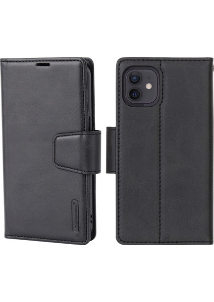 Iphone 12/12 Pro Telefon Kılıfı Çıkarılabilir Cüzdan Telefon Kılıfı Pu Deri Deri Stand Manyetik Çıkarılabilir Flip Koruyucu Kapak Black (Yurt Dışından)