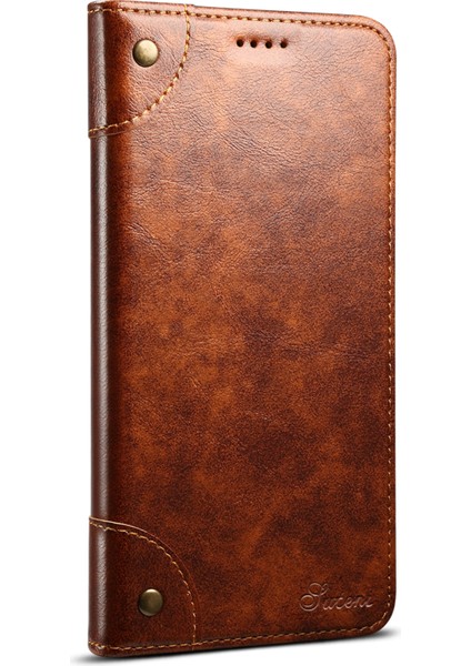 Iphone 12/12 Pro Telefon Kılıfı Basit Stil Güçlü Otomatik Ahmed Pu Deri+Tpu Kasa Cüzdan Stand Şok Geçirmez Telefon Kabuğu -Khaki (Yurt Dışından)
