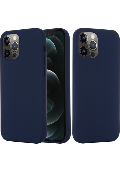 Iphone 12/12 Pro Telefon Kılıfı Magsafe Sıvı Silikon Telefon Kılıfı Manyetik Emilim Cep Telefon Kapağı [kablosuz Şarj Destekleme] -Navy Mavi ile Uyumlu (Yurt Dışından)