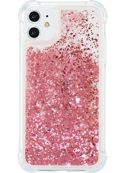 Glitter Powder Quicksand ve Tpu Telefon Kapağı Iphone 12 Pro/iphone 12 - Kırmızı (Yurt Dışından)