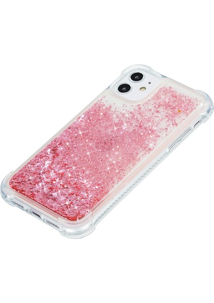 Glitter Powder Quicksand ve Tpu Telefon Kapağı Iphone 12 Pro/iphone 12 - Kırmızı (Yurt Dışından)