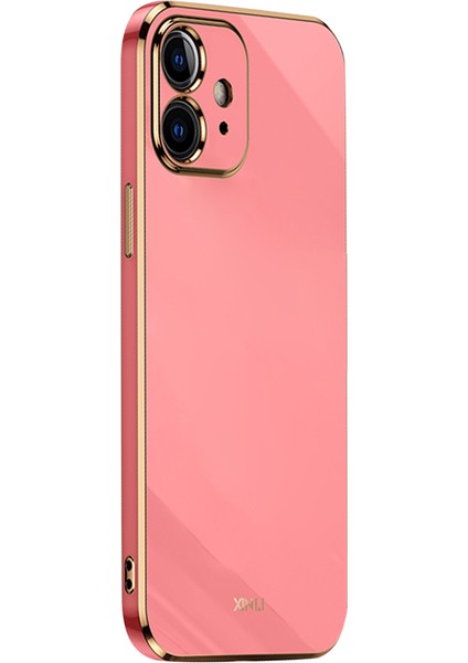 Iphone 12 Pro Telefon Kılıfı Için Tpu Koruyucu Kapak Hassas Lens Kesme Telefon Geri Kılıfı Elektraplatma Altın Kenar Kırmızı (Yurt Dışından)
