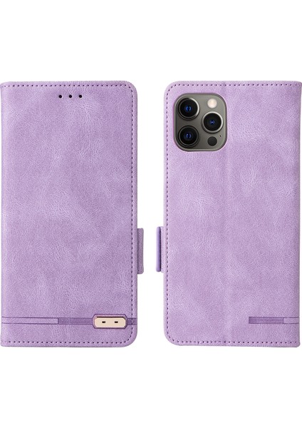 Iphone 12/12 Pro Telefon Kılıfı Donanım Dekoru Pu Deri Telefon Kapağı Manyetik Toka Folyo Flip Stand Cüzdan Kılıf Durumu (Yurt Dışından)