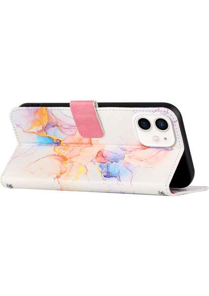 Iphone 12/12 Pro Mezar Desen Şok Desen Pu Deri Deri Stand Kılıf Milky Yol Mermer Beyaz LS004 (Yurt Dışından) fırsatları