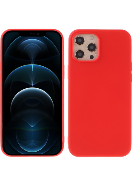 Iphone 12 Pro/12 Için Anti -Drop Sıvı Silikon Arka Kapak - Kırmızı (Yurt Dışından)