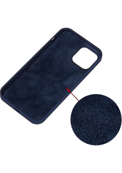 Iphone 12 Pro Max Için 6.7 Inç Sıvı Silikon Yumuşak Cep Telefonu Kapak Akıllı Telefon Kılıfı - Lacivert (Yurt Dışından)