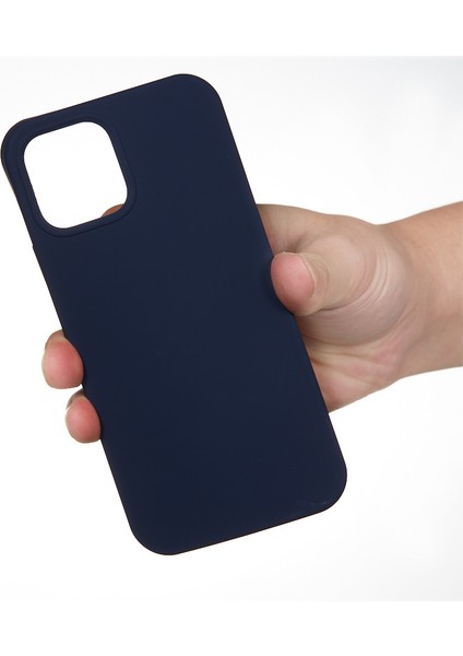 Iphone 12 Pro Max Için 6.7 Inç Sıvı Silikon Yumuşak Cep Telefonu Kapak Akıllı Telefon Kılıfı - Lacivert (Yurt Dışından)