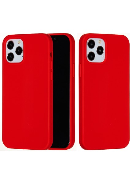 Iphone 12 Pro Max Için 6.7 Inç Sıvı Silikon Yumuşak Cep Telefonu Kapak Akıllı Telefon Kılıfı - Kırmızı (Yurt Dışından)