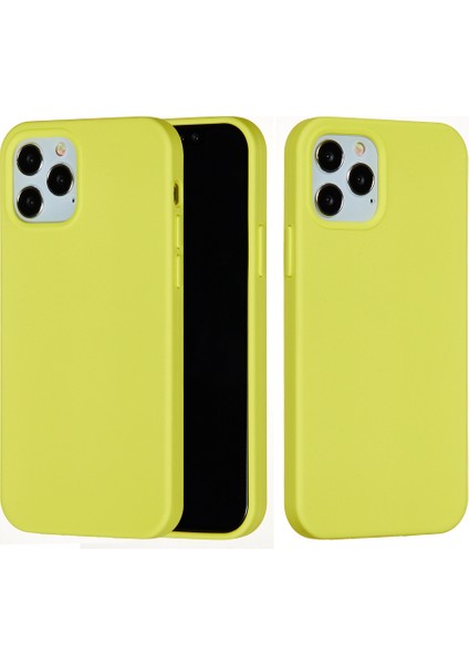 Iphone 12 Pro Max Için 6.7 Inç Sıvı Silikon Yumuşak Cep Telefonu Kapak Akıllı Telefon Kılıfı - Sarı (Yurt Dışından)