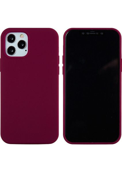 Iphone 12 Pro Max Için 6.7 Inç Sıvı Silikon Yumuşak Cep Telefonu Kapak Akıllı Telefon Kılıfı - Dark Purple (Yurt Dışından)