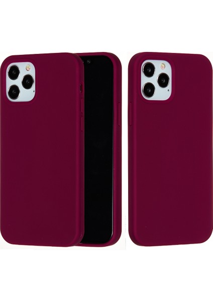 Iphone 12 Pro Max Için 6.7 Inç Sıvı Silikon Yumuşak Cep Telefonu Kapak Akıllı Telefon Kılıfı - Dark Purple (Yurt Dışından)