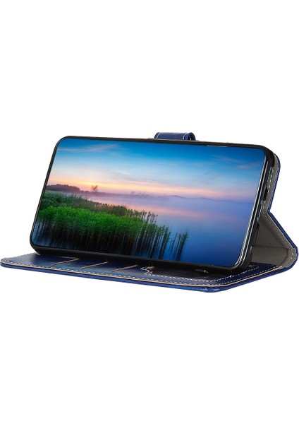 Iphone 12/12 Pro Telefon Kılıfı Çılgın At Dokusu Vintage Deri Cüzdan Kılıfı Stand Fonksiyon-Mavisi ile Manyetik Şok Geçirmez Koruyucu Kapak (Yurt Dışından) fiyatları
