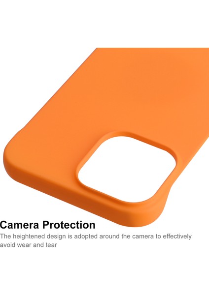 Iphone 12 Pro Max Için 6.7 Inç Sert Pc Ince Işık Kauçuk Mat Şok Geçirmez Telefon Kılıfı Kapak-Orange (Yurt Dışından)