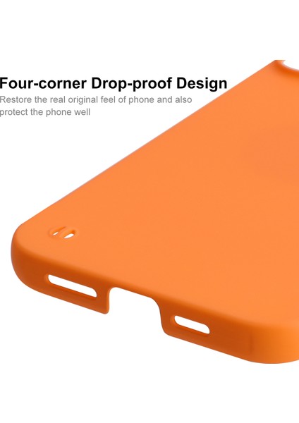 Iphone 12 Pro Max Için 6.7 Inç Sert Pc Ince Işık Kauçuk Mat Şok Geçirmez Telefon Kılıfı Kapak-Orange (Yurt Dışından)