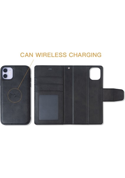 Iphone 12/12 Pro Telefon Kılıfı Çıkarılabilir Cüzdan Telefon Kılıfı Pu Deri Deri Stand Manyetik Çıkarılabilir Flip Koruyucu Kapak Black (Yurt Dışından)