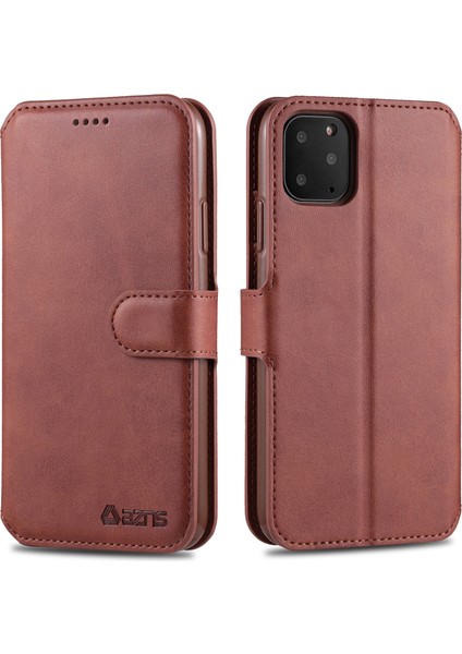 Iphone 12 Pro/iphone 12 Için Cüzdan Deri Stand Kılıfı - Brown (Yurt Dışından)