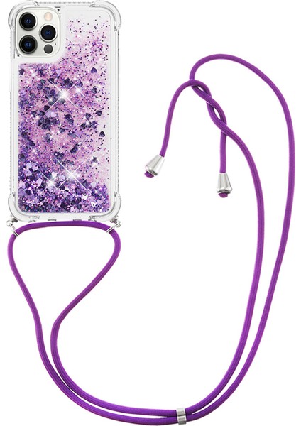 Iphone 12 Pro Max-Purple Için Landard ile Şok Geçirmez Dinamik Quicksand ve Tpu Cep Telefonu Koruyucu Kapak (Yurt Dışından) modelleri