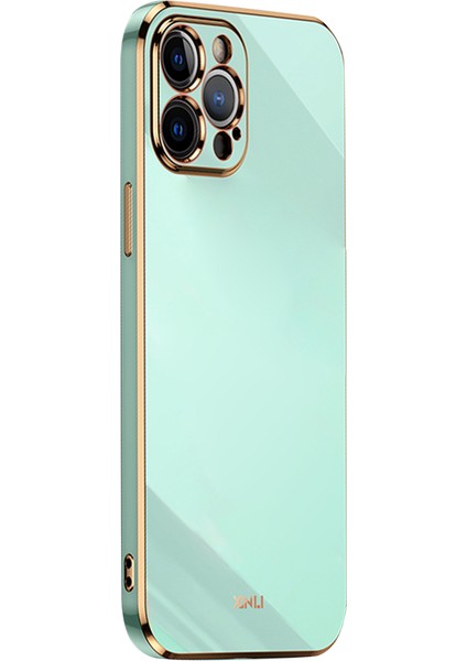 Iphone 12 Pro Telefon Kılıfı Için Tpu Koruyucu Kapak Kesin Lens Kesme Telefon Geri Kılıf Elektraplatma Altın Kenar-Ortak (Yurt Dışından)