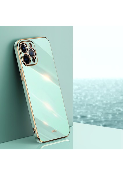 Iphone 12 Pro Telefon Kılıfı Için Tpu Koruyucu Kapak Kesin Lens Kesme Telefon Geri Kılıf Elektraplatma Altın Kenar-Ortak (Yurt Dışından) fırsatları