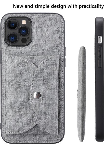 Iphone 12 Pro Maks Deri Kaplamalı Tpu Telefon Kılıfı Kart Tutucu Grey ile Hareketli Manyetik Emilim Arka Kapak (Yurt Dışından) fiyatları