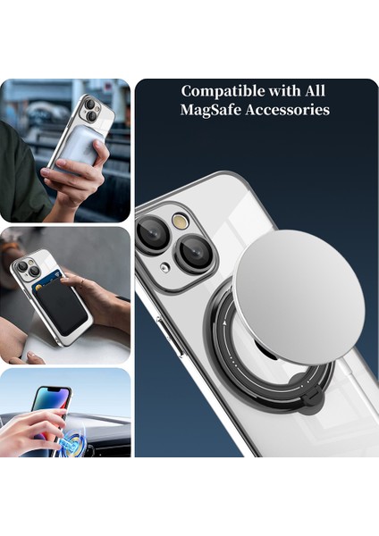 Iphone 12 Pro Telefon Kılıfı Pc+Tpu Telefon Kılıfı Dönen Kickstand Telefon Kapağı Magsafe-Black ile Uyumlu Şok Geçirmez Kılıf (Yurt Dışından) fiyatları