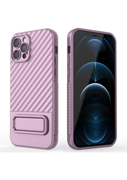 Iphone 12 Pro Kickstand Tasarım Şok Geçirmez Tpu Telefon Kapağı Anti-Cratch Telefon Kapağı Tpu Telefon Vaka Işığı Mor (Yurt Dışından) modelleri